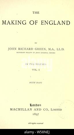 Les décisions de l'Angleterre ; : Green, John Richard, 1837-1883 Banque D'Images