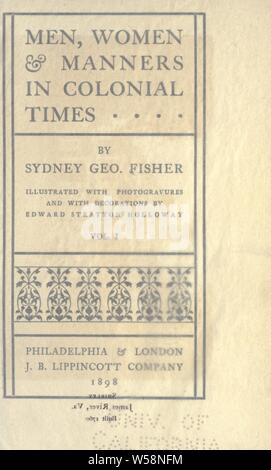 Les hommes, les femmes et les bonnes manières à l'époque coloniale : Fisher, Sydney George, 1856-1927 Banque D'Images