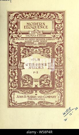 L'éloquence moderne : Reed, Thomas B. (Thomas Brackett), 1839-1902 Banque D'Images