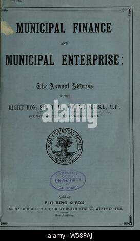 Finances municipales et municipaux enterprise : l'Assemblée adresse : Wolverhampton, Henry Hartley Fowler, 1er vicomte, 1830-1911 Banque D'Images