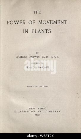 La puissance de mouvement dans les plantes : Darwin, Charles, 1809-1882 Banque D'Images
