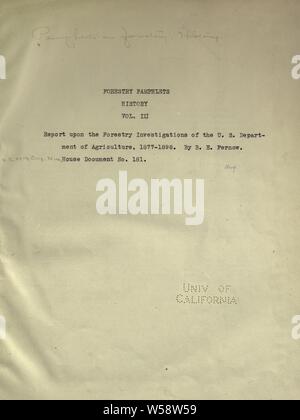 Rapport sur l'enquête forestière du ministère américain de l'agriculture. 1877-1898 :, B. E. Fernow (Bernhard Eduard), 1851-1923 Banque D'Images