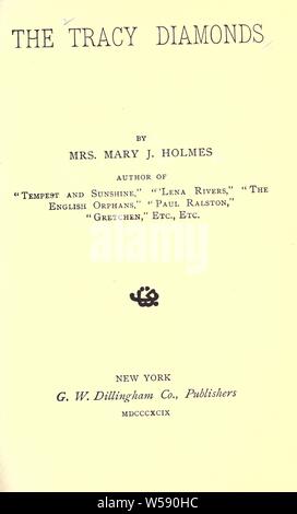 Le Tracy diamonds : Holmes, Mary Jane, 1825-1907 Banque D'Images