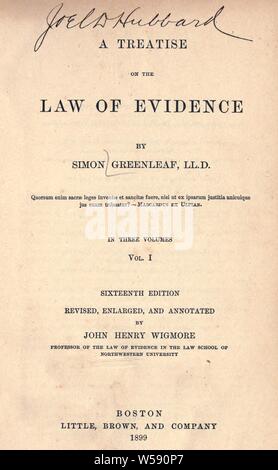 Un traité sur le droit de la preuve : Greenleaf, Simon, 1783-1853 Banque D'Images