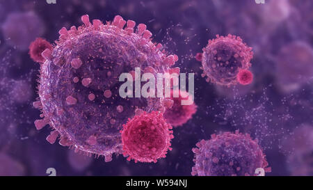 Cellules Virus abstract 3d illustration / rendu Banque D'Images