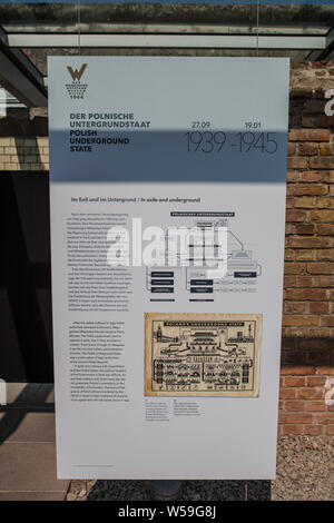 Berlin, août 2014 : Insurrection de Varsovie de 1944 commémorant l'exposition du déclenchement des hostilités contre les Nazis à Varsovie pendant la Seconde Guerre mondiale WWII Banque D'Images