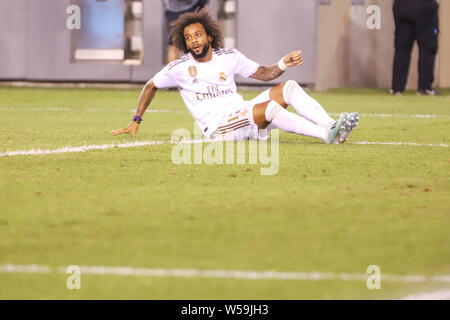 Le 26 juillet 2019, à l'Est Runtherford, New Jersey, United States : Marcelo du Real Madrid à l'occasion d'un match contre l'Atletico Madrid à l'occasion d'un match pour la Coupe des Champions internationaux au stade MetLife à East Rutherford dans le United States vendredi soir. Crédit : William Volcov/ZUMA/Alamy Fil Live News Banque D'Images