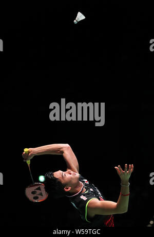 Tokyo, Japon. 27 juillet, 2019. Kento Momota du Japon fait concurrence au cours de la demi-finale du tournoi contre Sai Praneeth B. de l'Inde au Japon Ouvrir 2019 tournoi de badminton à Tokyo, Japon, Juillet 27, 2019. Kento Momota a gagné 2-0. Crédit : Du Xiaoyi/Xinhua/Alamy Live News Banque D'Images