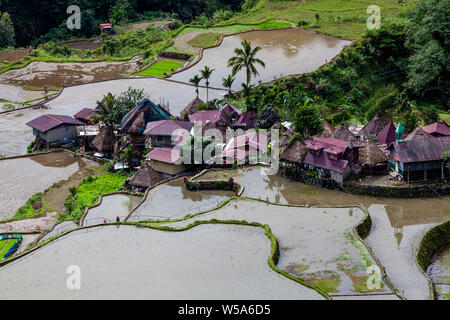 Bangaan Village près de Banaue, Luzon, Philippines Banque D'Images