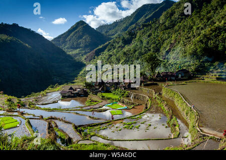 Bangaan Village près de Banaue, Luzon, Philippines Banque D'Images