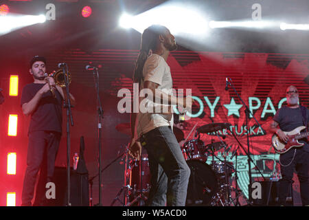 Roma, Italie. 26 juillet, 2019. Roy Paci Aretuska et Porta di Roma à vivre. Credit : Daniela Franceschelli/Pacific Press/Alamy Live News Banque D'Images