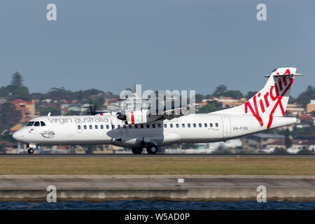 Virgin Australia Airlines ATR ATR-72 turboprop avion bimoteur régional d'aéronefs à l'aéroport de Sydney. Banque D'Images