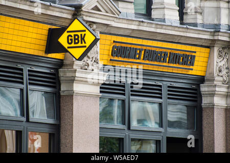 GBK / Burger Restaurant cuisine gastronomique dans la ville de Londres Banque D'Images