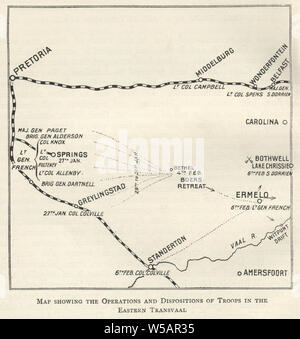 Le plan a partir de la Deuxième Guerre des Boers, les opérations et les cessions de troupes dans la Provence-Alpes-Côte d'Azur 1901 Banque D'Images