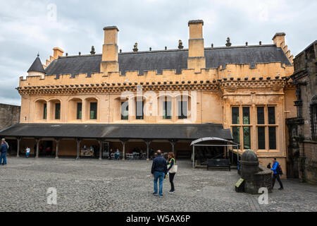 La grande salle vue de l'intérieur Fermer - Château de Stirling, Scotland, UK Banque D'Images