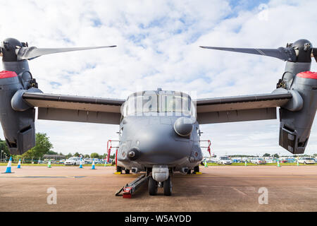 Le commandement des opérations spéciales de l'USAF ANNONCE-22B Osprey capturés à la 2019 Royal International Air Tattoo à Fairford de la RAF. Banque D'Images