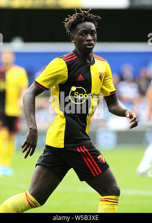 La Watford Quina Domingos en action lors de la pré-saison match amical à Loftus Road, London. Banque D'Images