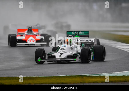 TOWCESTER, Royaume-Uni. 27 juillet, 2019. Cantillon (Mike Williams FW07C) au cours de Sir Jackie Stewart Trophée pour Maîtres de la FIA de Formule Un historique de la journée, deux de Silverstone Classic Moto Racing au circuit de Silverstone le Samedi, Juillet 27, 2019 en Angleterre, de TOWCESTER. Credit : Taka G Wu/Alamy Live News Banque D'Images