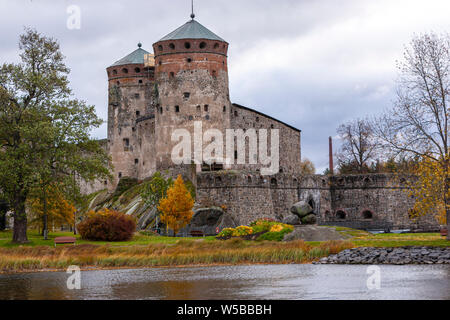 Olavinlinna, Château de l'Olaf, Savonlinna, Savonie du Sud, Finlande Banque D'Images