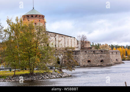 Olavinlinna, Château de l'Olaf, Savonlinna, Savonie du Sud, Finlande Banque D'Images