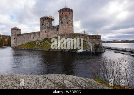 Olavinlinna, Château de l'Olaf, Savonlinna, Savonie du Sud, Finlande Banque D'Images