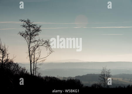 Le Wrekin, Telford, Shropshire, Angleterre. Vue depuis une colline à pied dans la campagne de Shropshire Banque D'Images