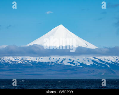 Une vue de Pavlof Peninsual volcan de l'Alaska et l'anneau de feu, USA Banque D'Images