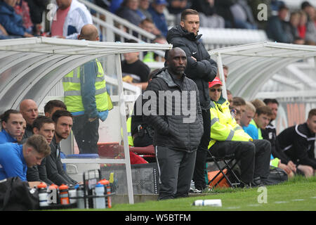 Macclesfield Town manager Sol Campbell lors de la pré-saison match amical entre Hartlepool United et Sheffield United au parc Victoria, Hartlepool le samedi 20 juillet 2019. Crédit : MI News & Sport /Alamy Live News Banque D'Images