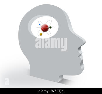 Personne tête avec des atomes Banque D'Images