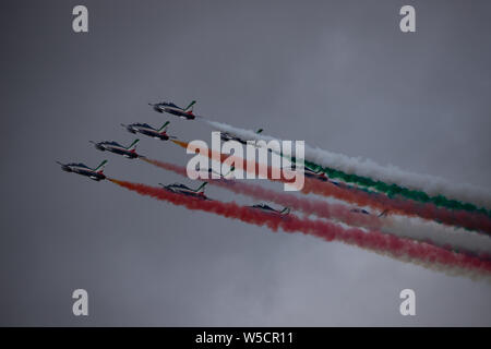 Les Frecce Tricolori, l'équipe de l'Italien de la Force aérienne. Banque D'Images