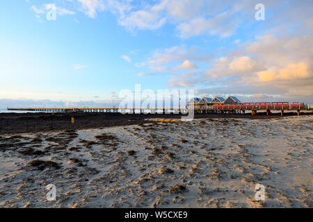 Busselton Jetty et plage de soleil d'après-midi, l'ouest de l'Australie Banque D'Images