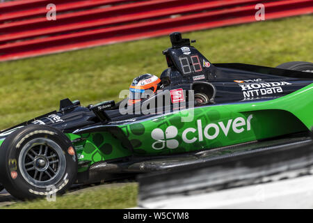 Le 26 juillet 2019, Lexington, Ohio, USA : FELIX ROSENQVIST (10) de la Suède pratiques pour le Honda Indy 200 au milieu de l'Ohio à Mid-Ohio Sports Car Course à Lexington, Ohio. (Crédit Image : © Walter G Arce Sr meule Medi/ASP) Banque D'Images