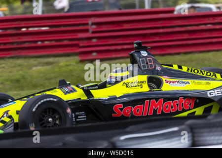 Le 26 juillet 2019, Lexington, Ohio, USA : Sébastien Bourdais (18) de France pratiques pour le Honda Indy 200 au milieu de l'Ohio à Mid-Ohio Sports Car Course à Lexington, Ohio. (Crédit Image : © Walter G Arce Sr meule Medi/ASP) Banque D'Images