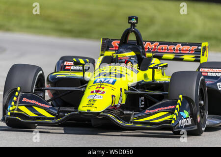 Le 26 juillet 2019, Lexington, Ohio, USA : Sébastien Bourdais (18) de France pratiques pour le Honda Indy 200 au milieu de l'Ohio à Mid-Ohio Sports Car Course à Lexington, Ohio. (Crédit Image : © Walter G Arce Sr meule Medi/ASP) Banque D'Images