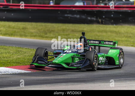 Le 26 juillet 2019, Lexington, Ohio, USA : FELIX ROSENQVIST (10) de la Suède pratiques pour le Honda Indy 200 au milieu de l'Ohio à Mid-Ohio Sports Car Course à Lexington, Ohio. (Crédit Image : © Walter G Arce Sr meule Medi/ASP) Banque D'Images