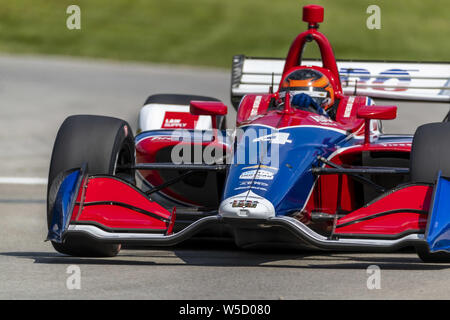 Le 26 juillet 2019, Lexington, Ohio, USA : MATHEUS LEIST (4) du Brésil pratiques pour le Honda Indy 200 au milieu de l'Ohio à Mid-Ohio Sports Car Course à Lexington, Ohio. (Crédit Image : © Walter G Arce Sr meule Medi/ASP) Banque D'Images