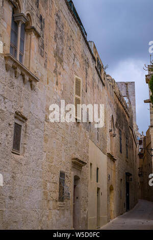 La ville de Mdina, Malte - 20 juillet, 2019. Scène de rue de Mdina, Malte - La ville silencieuse Banque D'Images