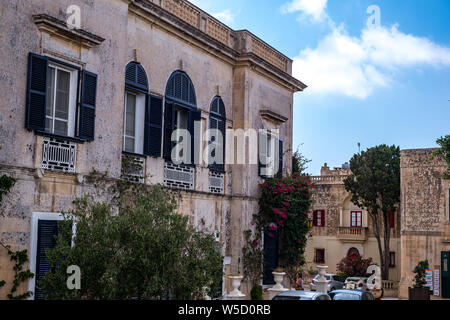 La ville de Mdina, Malte - 20 juillet, 2019. Scène de rue de Mdina, Malte - La ville silencieuse Banque D'Images