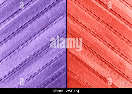 Surface en bois ou en porte de coraux vivants et aux rayons ultraviolets de couleurs. Deux couleurs de tendance de 2018 et 2019. Banque D'Images