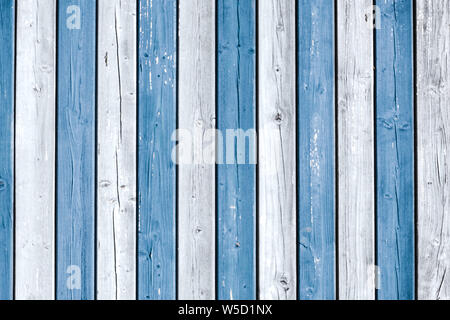 Bleu, blanc plancher bois contexte - mur en bois - Banque D'Images