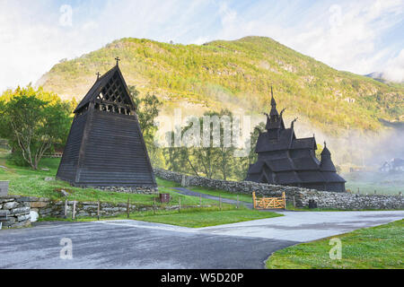 Église Borgund situé dans la municipalité de Laerdal, Norvège Banque D'Images