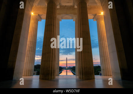 Voir le lever du soleil à Washington D.C. Banque D'Images