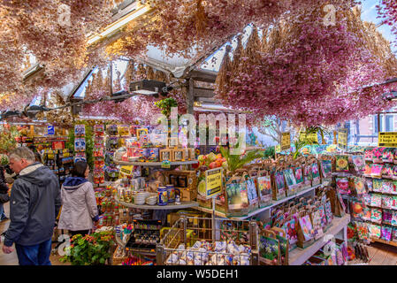 Studio Rose, le marché aux fleurs flottant à Amsterdam, Pays-Bas Banque D'Images