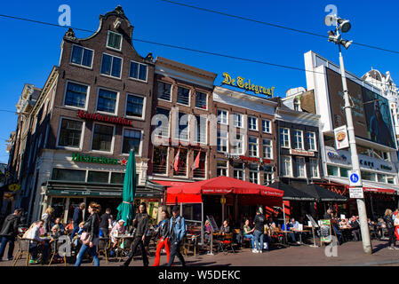 Place Rembrandtplein à Amsterdam, Pays-Bas Banque D'Images