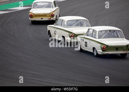 Trophée transatlantique : Qualification pour la pré '66 voitures de tourisme à Silverstone Classic Banque D'Images