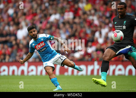 Napoli's Lorenzo insigne du côté marque son premier but du jeu lors de la pré-saison match amical à Murrayfield, Edinburgh BT. Banque D'Images