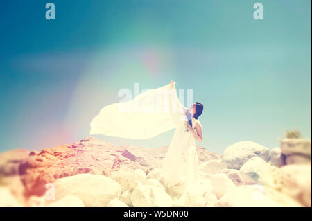 Belle asiatique femme coréenne spirituelle. Banque D'Images