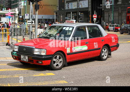 Taxi de Hong Kong à Kowloon, Hong Kong Banque D'Images