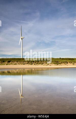 Les moulins à vent sur la Maasvlakte beach Banque D'Images