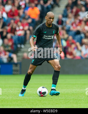 Edinburgh, Royaume-Uni. 28 juillet, 2019. Édimbourg, Écosse - 28 juillet : le milieu de terrain de Liverpool Brazilain, Fabinho, au cours de la match amical d'avant saison entre Liverpool FC et SSC Napoli à Murrayfield le 28 juillet 2019 à Edimbourg, Ecosse. (Photo de Alamy/Ian Jacobs) Crédit : Ian Jacobs/Alamy Live News Banque D'Images